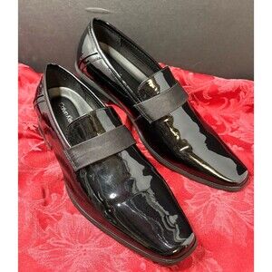 NEW Calvin Klein Bernard 34F1511 Black‎ Patent Tuxedo Formal Shoes MEN'S 11
